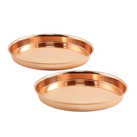 Mintueman Achla Mintueman-Achla TRY-R8 8 in. Pair of Round Trays TRY-R8